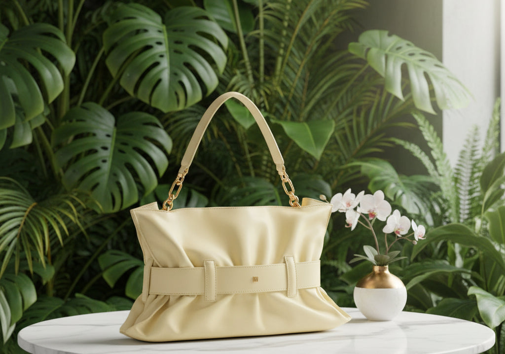 Balmain Medium Leather Anthem Bag - Yellow