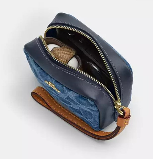 Coach Denim Pouch Wristlet