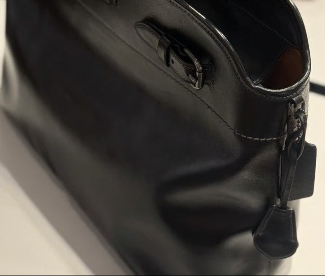 Coach Black Leather Easton Tote - Gunmetal Hardware