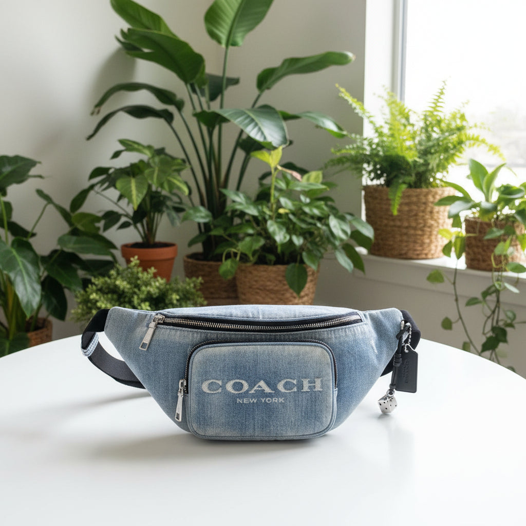 Coach Well Loved Denim Travis Belt Bag with Charms