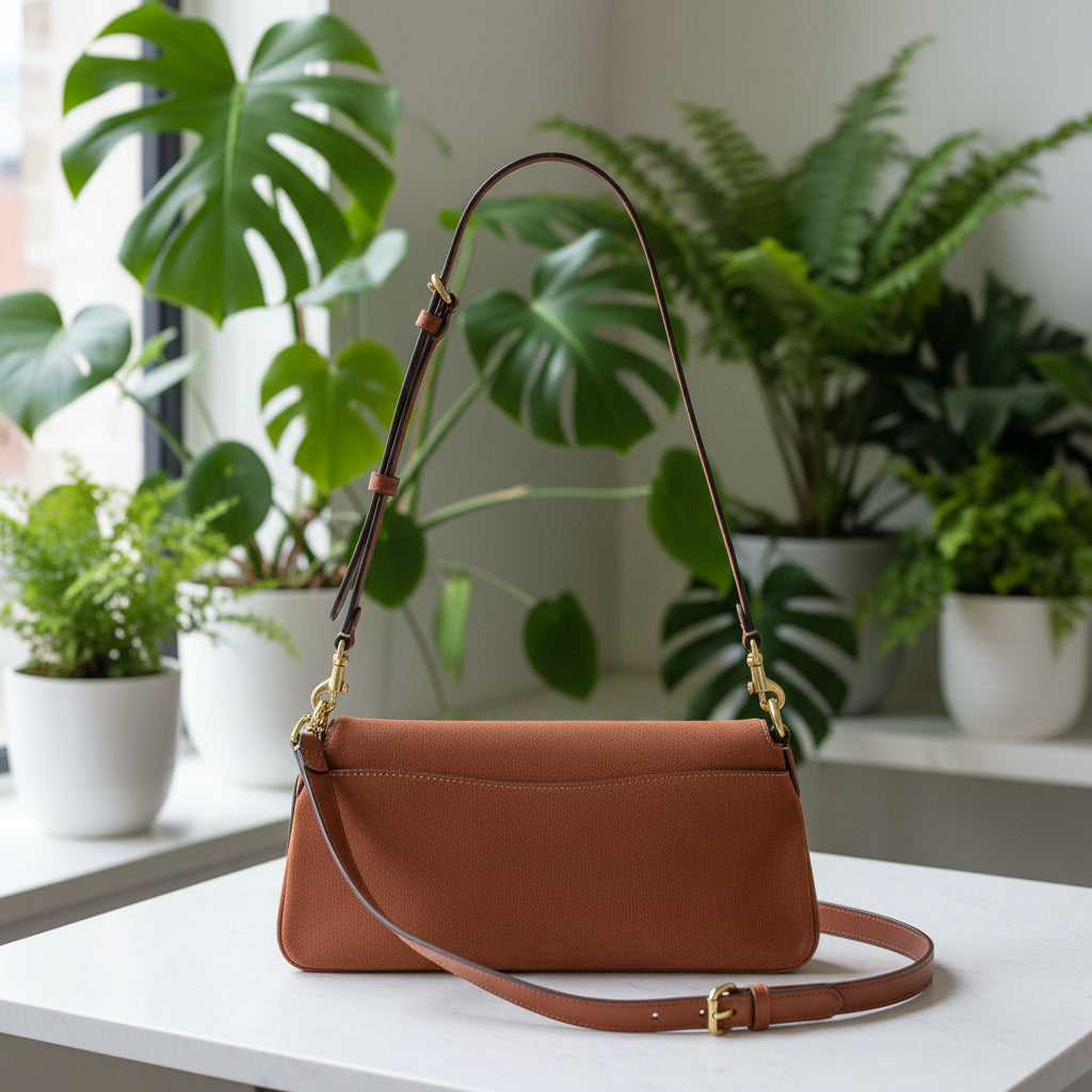 Coach Suede Jet Shoulder Bag - Clay