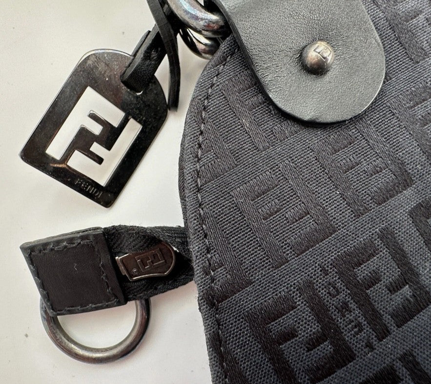 Fendi Black Devil Zucchino Trapeze Bag