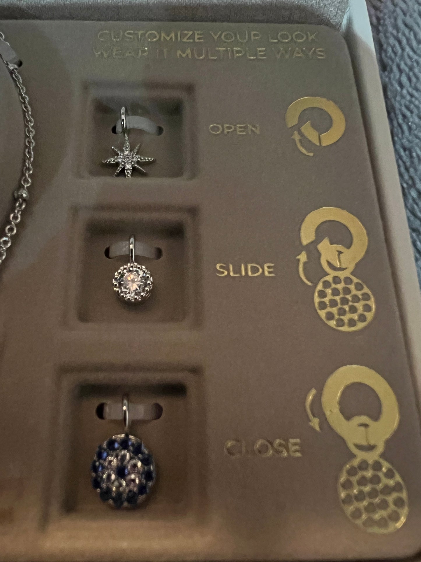Charm Bar Blue Evil Eye Changeable Bracelet