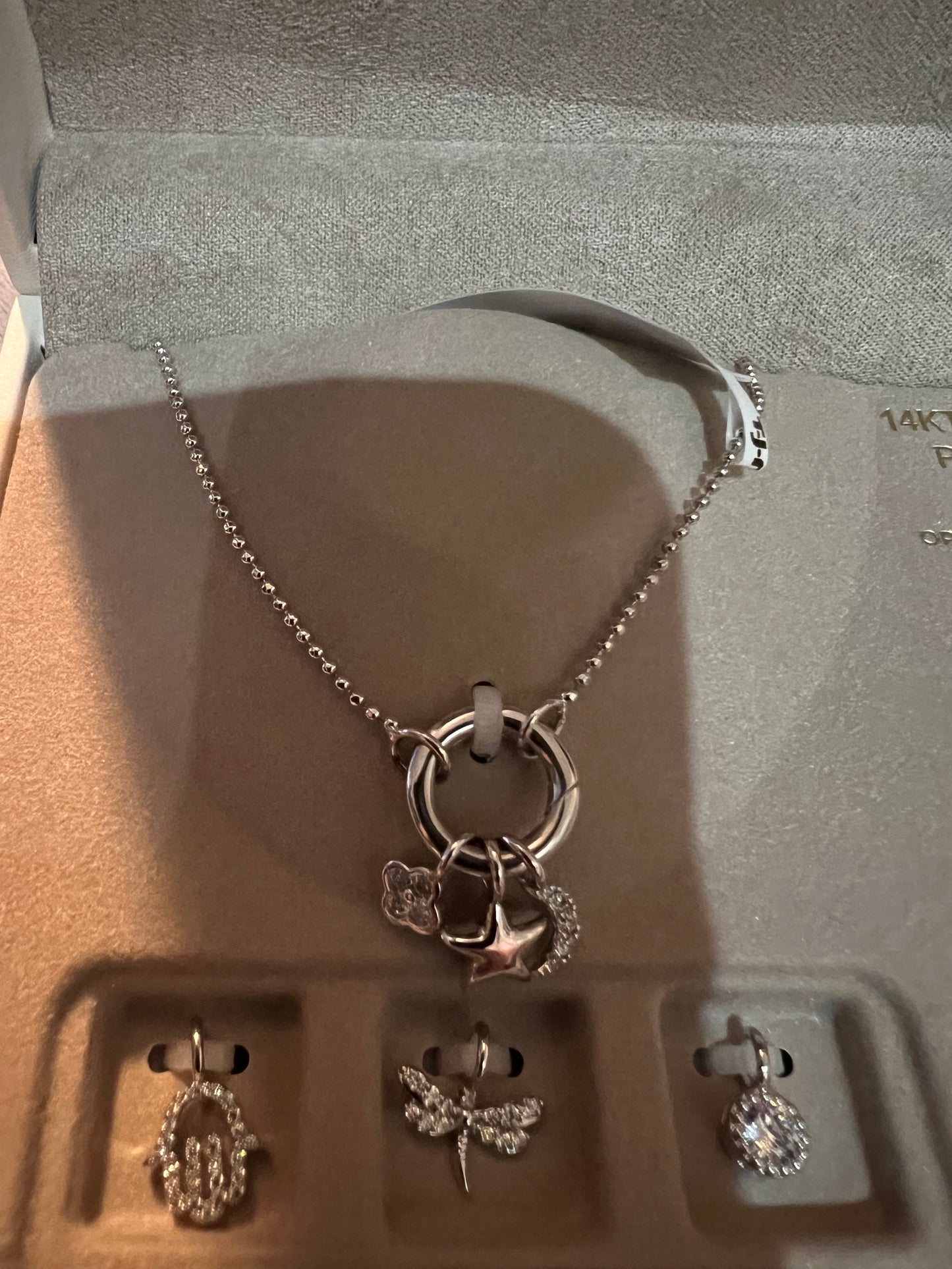 Charm Bar Gold Necklace with Chargeable Charms