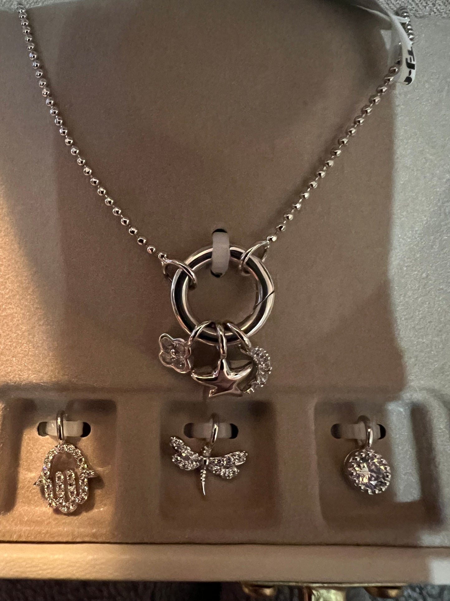 Charm Bar Gold Necklace with Chargeable Charms