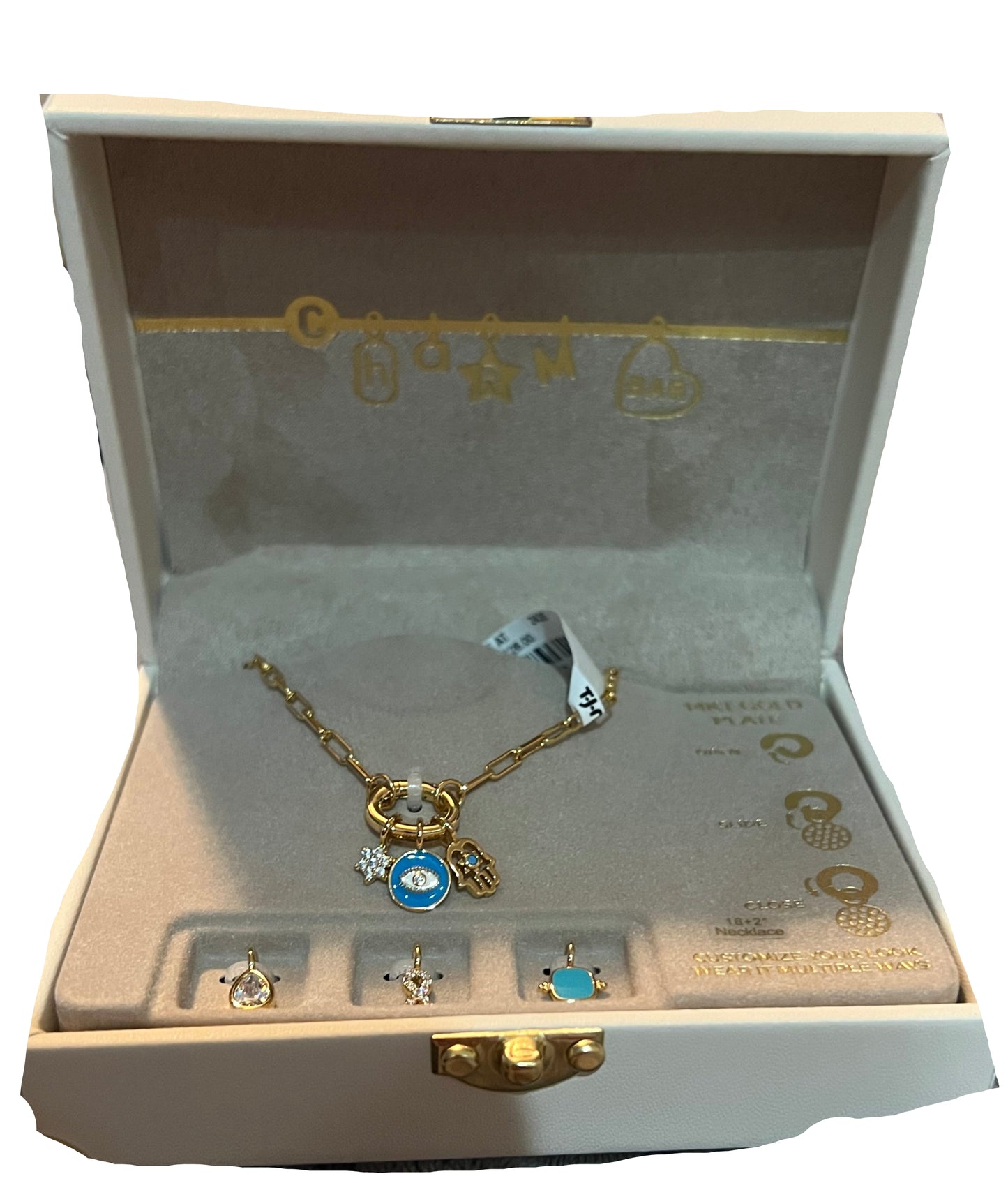 Charm Bar Gold Eye Charm Necklace