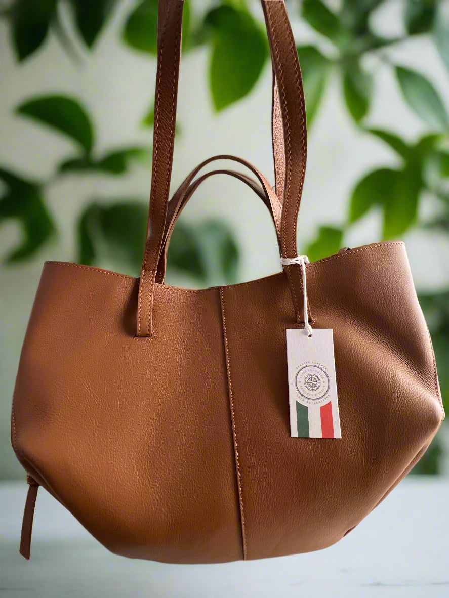 Viola Brown Leather Tote