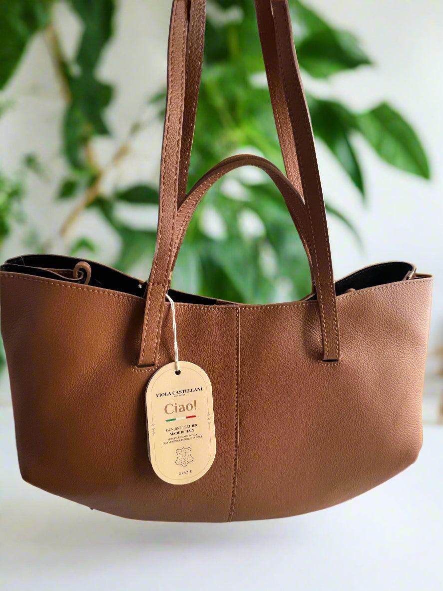 Viola Brown Leather Tote