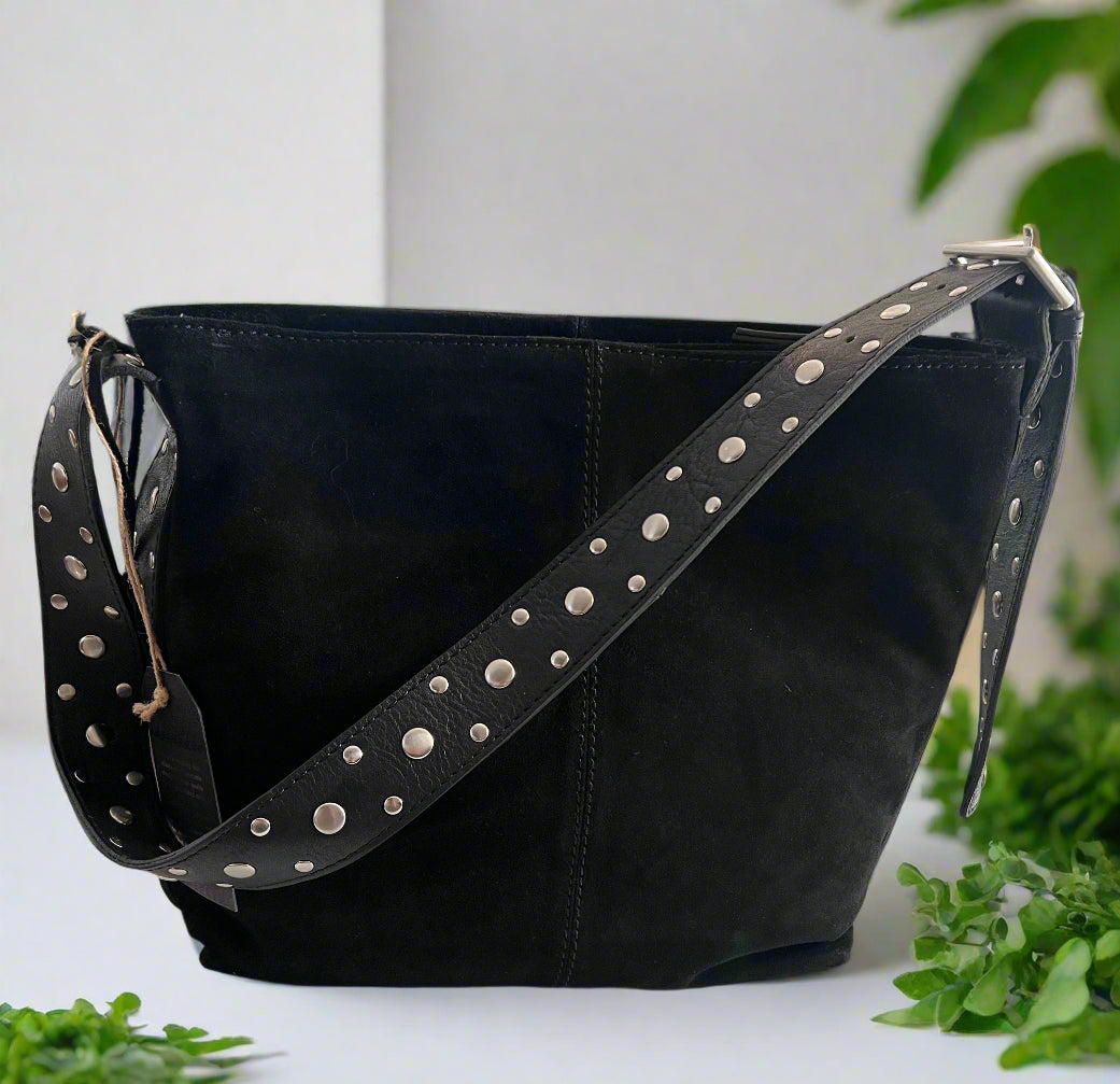 Suede Bucket bag with Studs