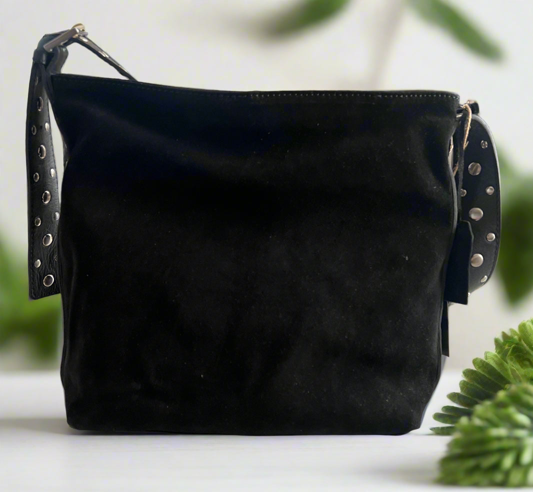 Suede Bucket bag with Studs