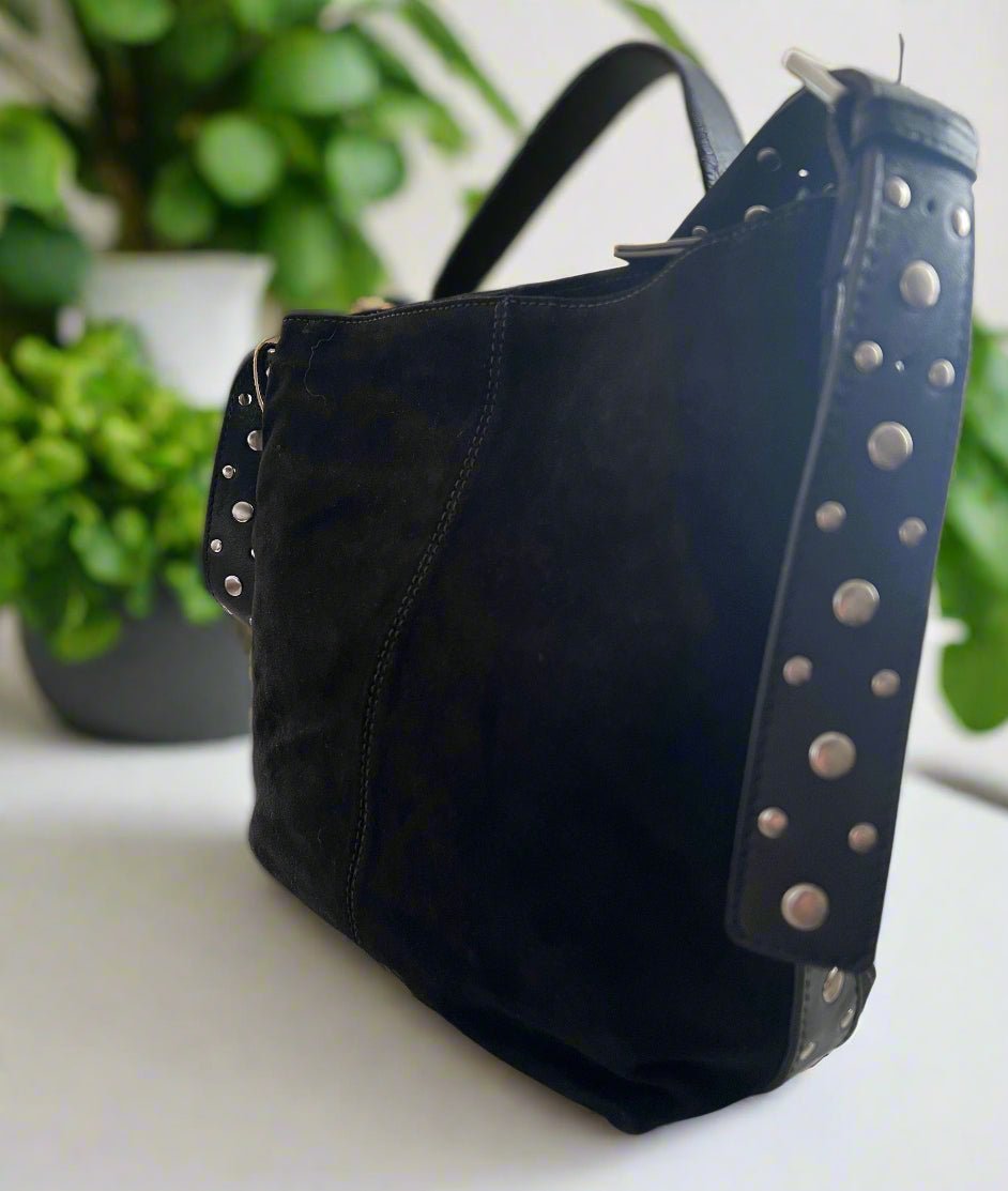 Suede Bucket bag with Studs