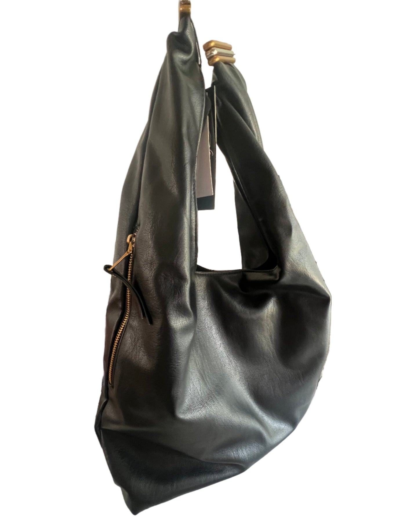 SM Faux Black Leather Hobo