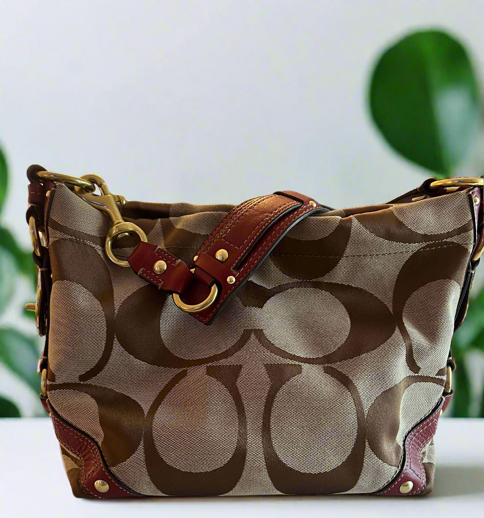 Coach Signature Brown Canvas Carly