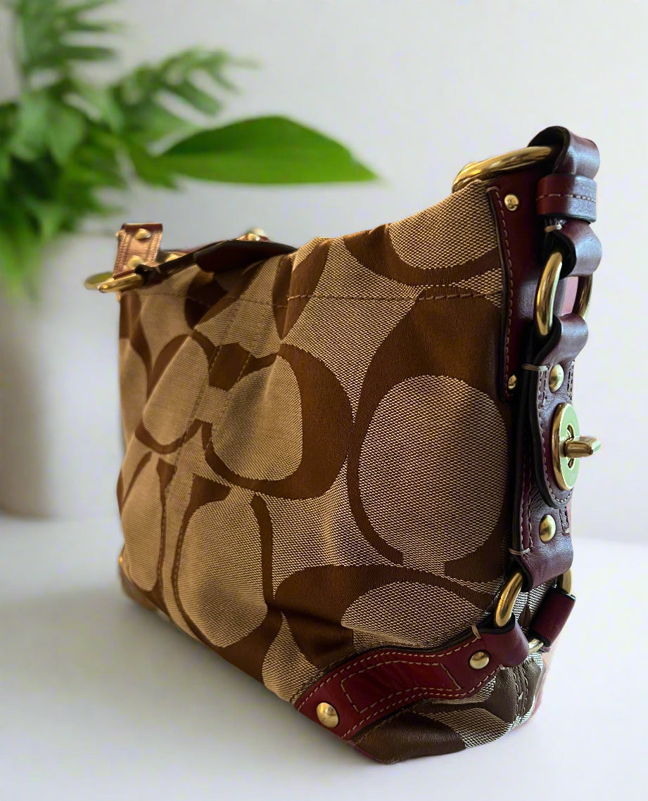 Coach Signature Brown Canvas Carly