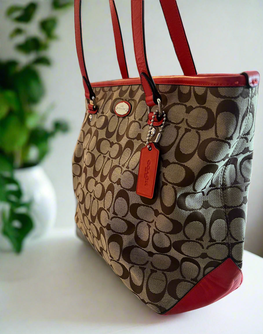 Coach Small Signature Tote Orange