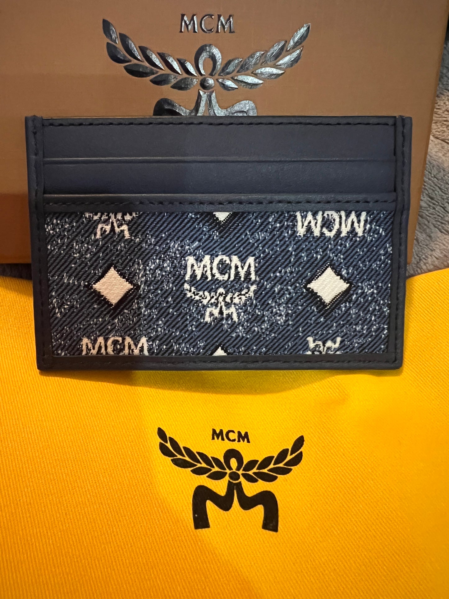 MCM Denim Aren Card Holder