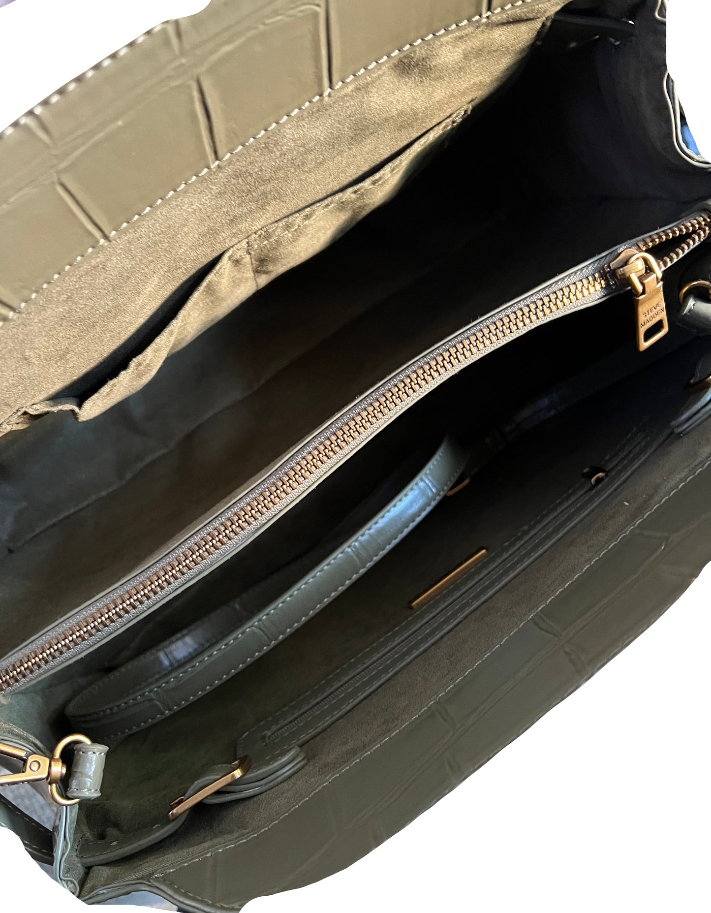SM Faux Leather Croc Embossed Satchel