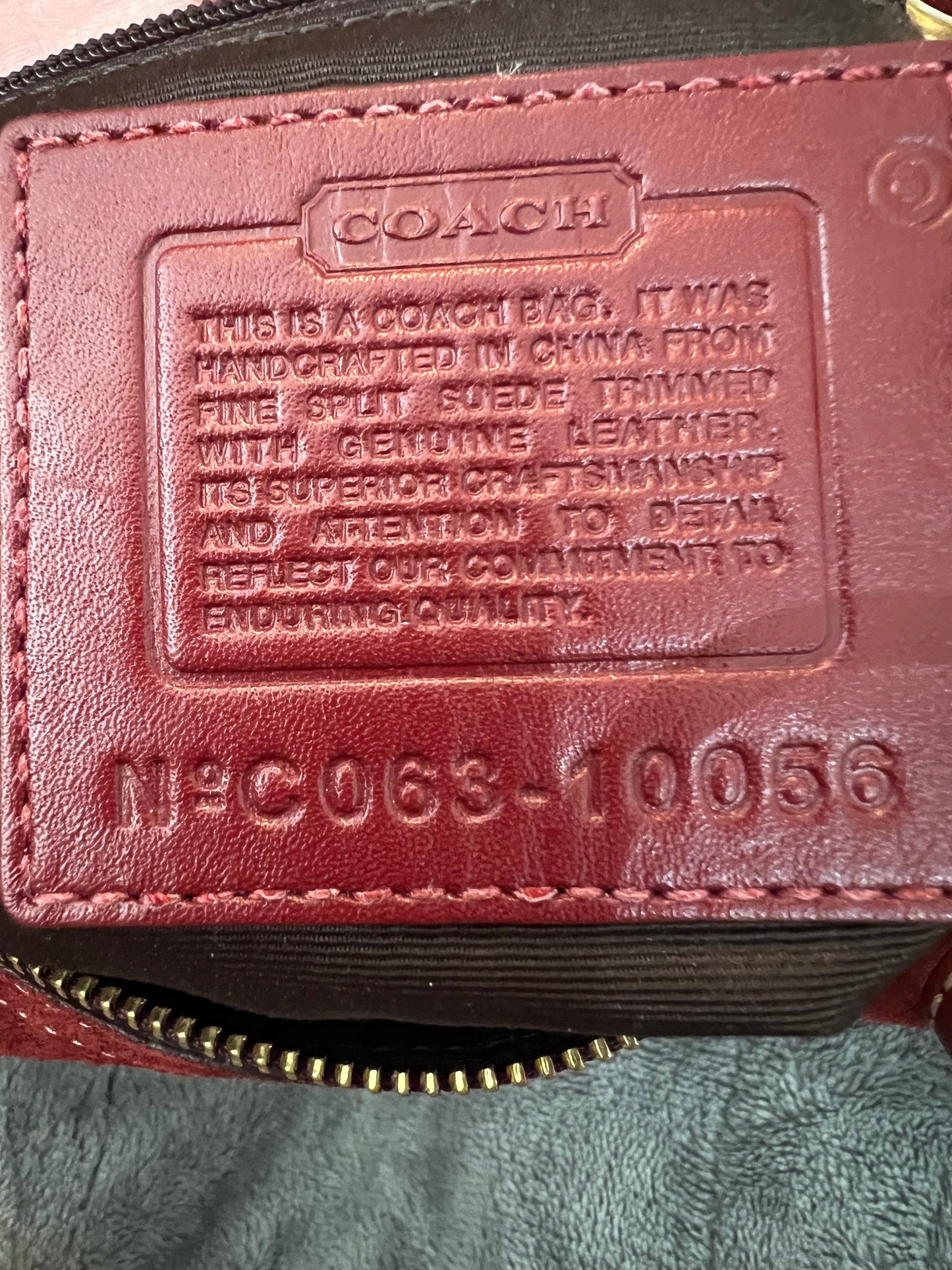 Coach Suede Dark Red SoHo Hobo