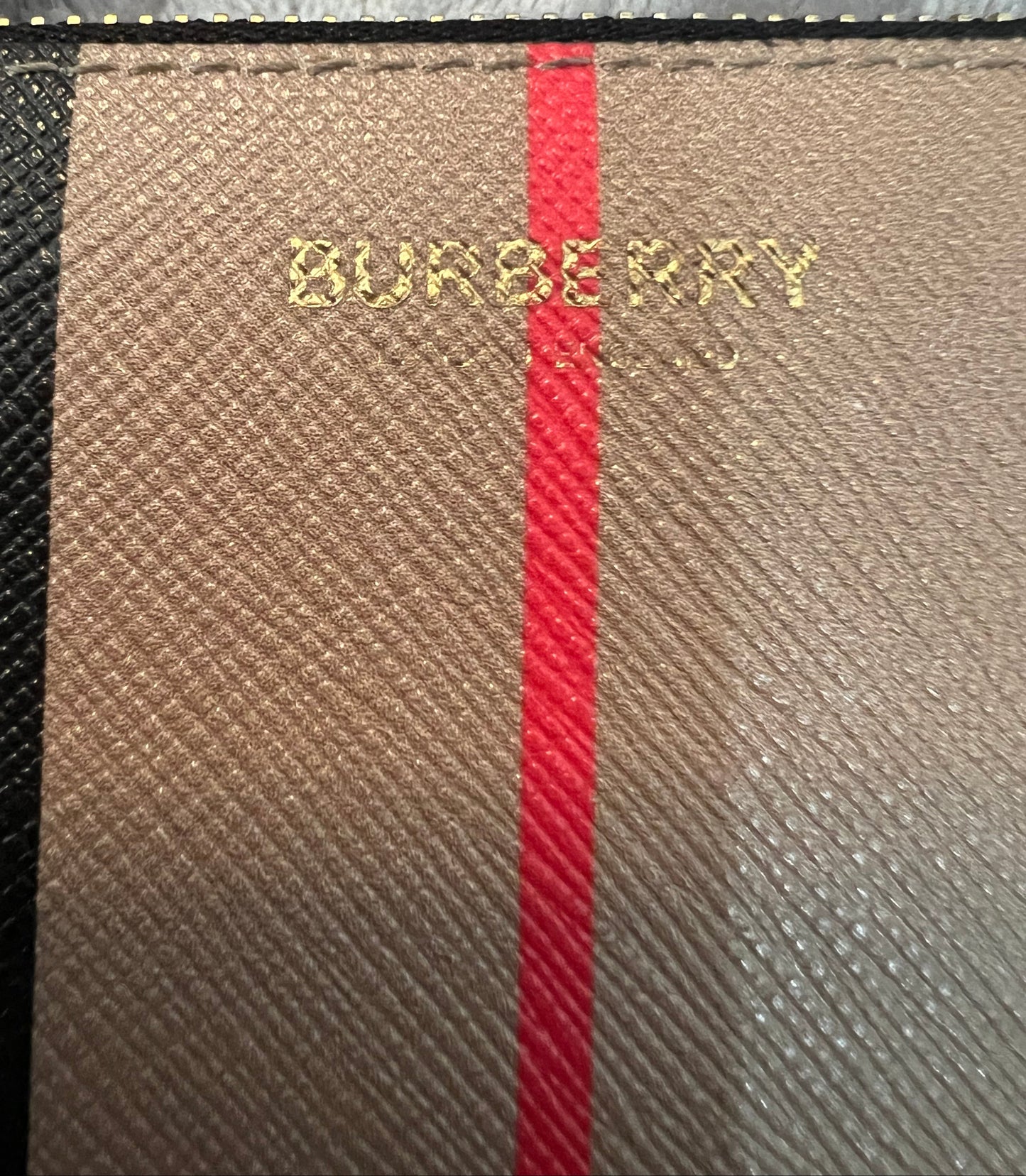 Burberry Calfskin Icon Stripe Zip Coin Case