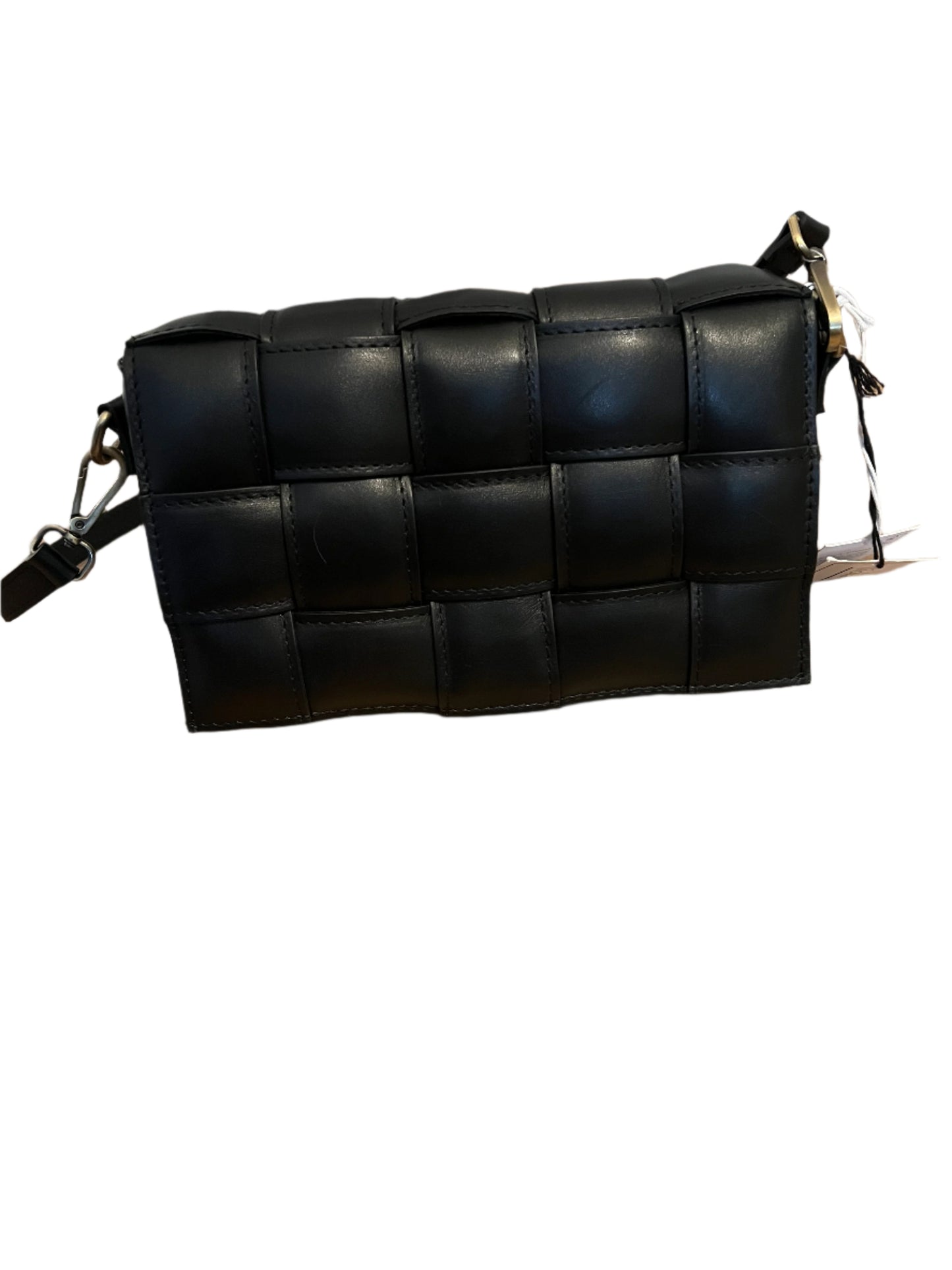 Viola Castellini Leather Woven Crossbody Black