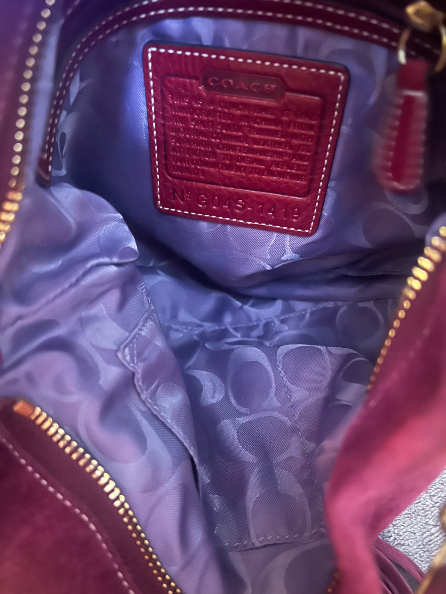 Coach Plum Suede Y2K Shoulder Bag