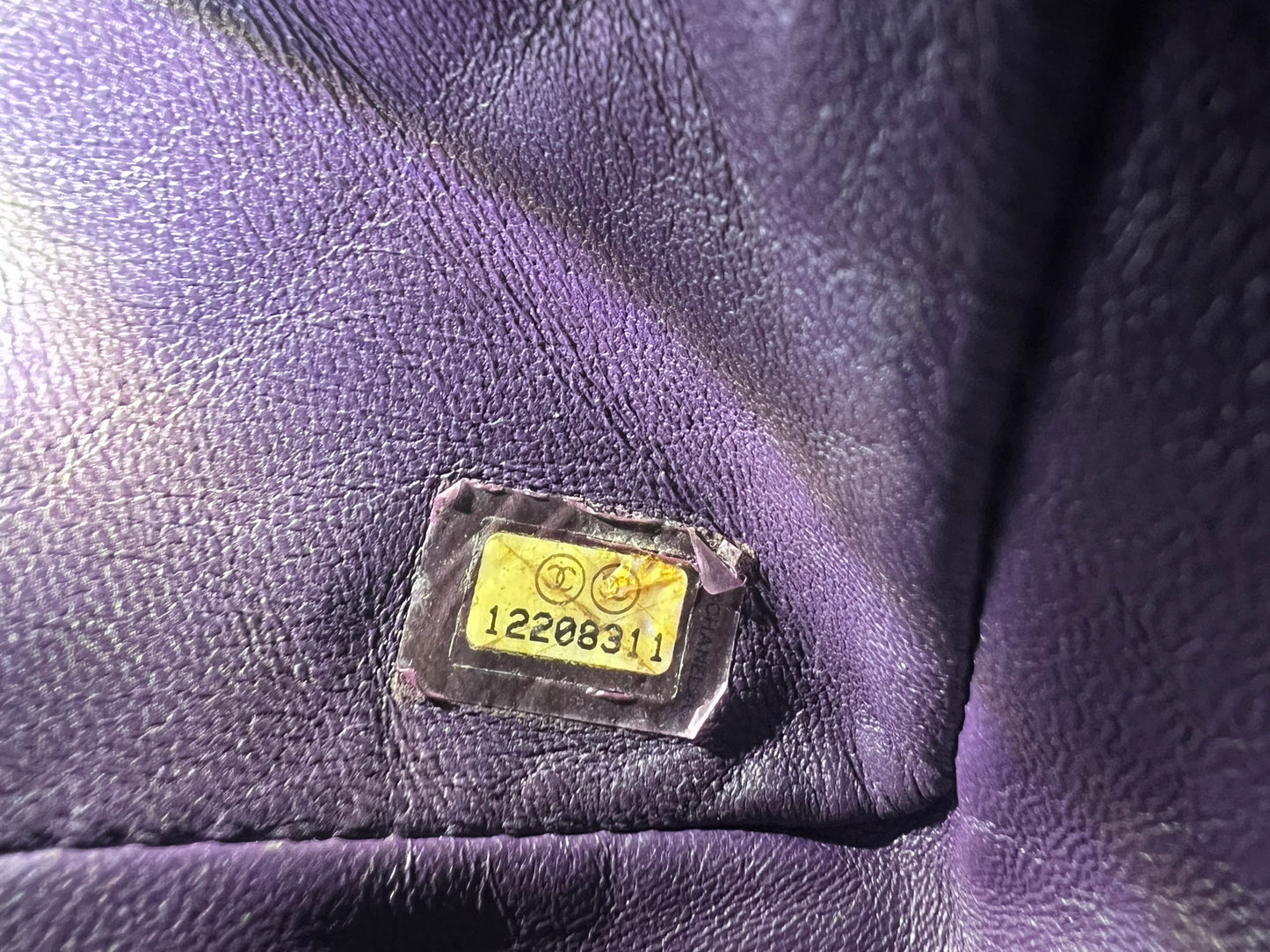 Chanel Dark Purple Quilted Lambskin East West