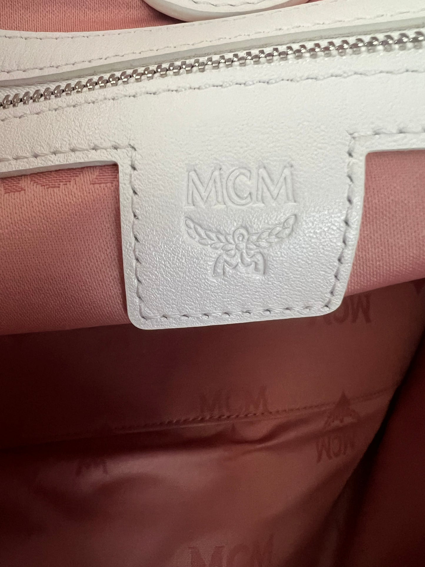 MCM Pink Lauretos Reversible Shopper Tote