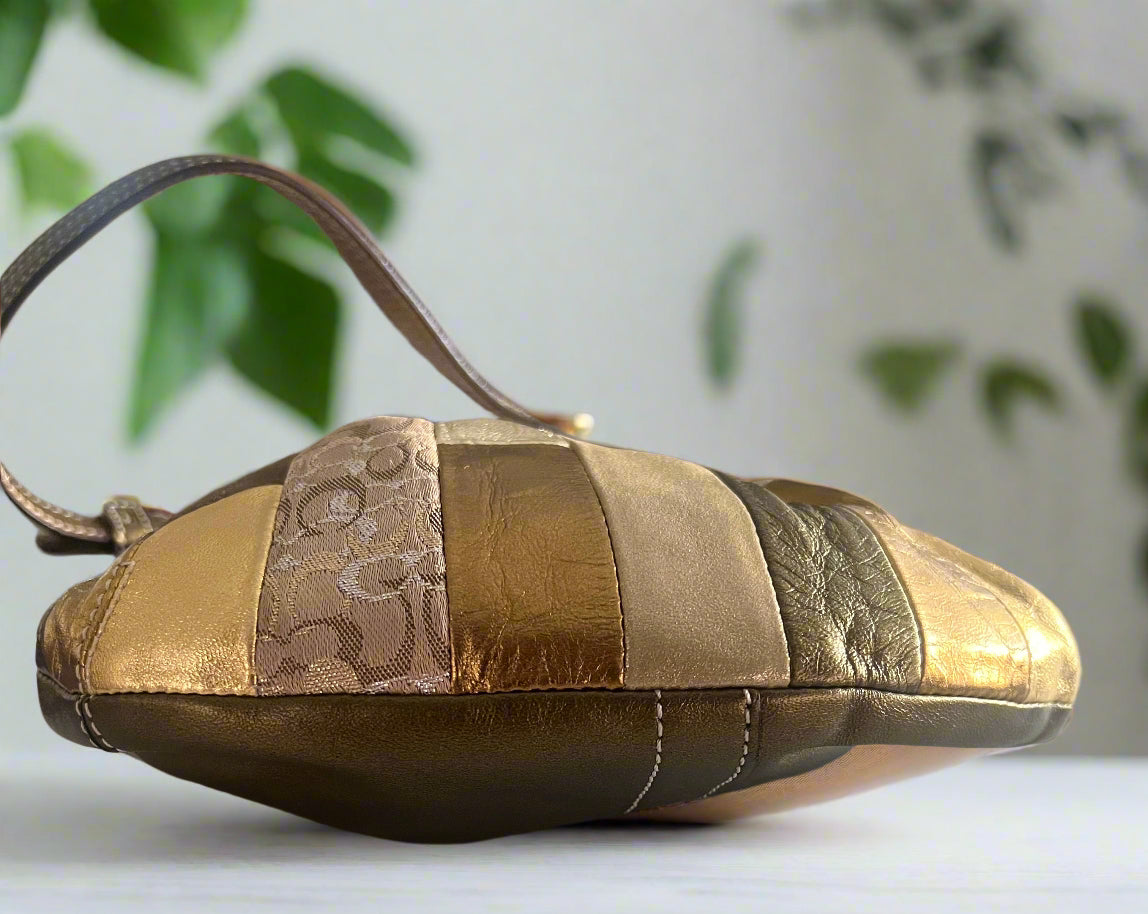 Vintage Coach Gold Patchwork Mini Shoulder Bag