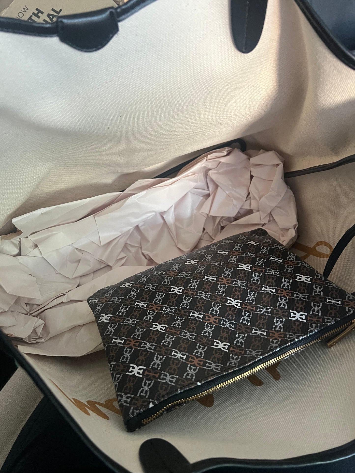 SE Coated Canvas Tote with Pochette