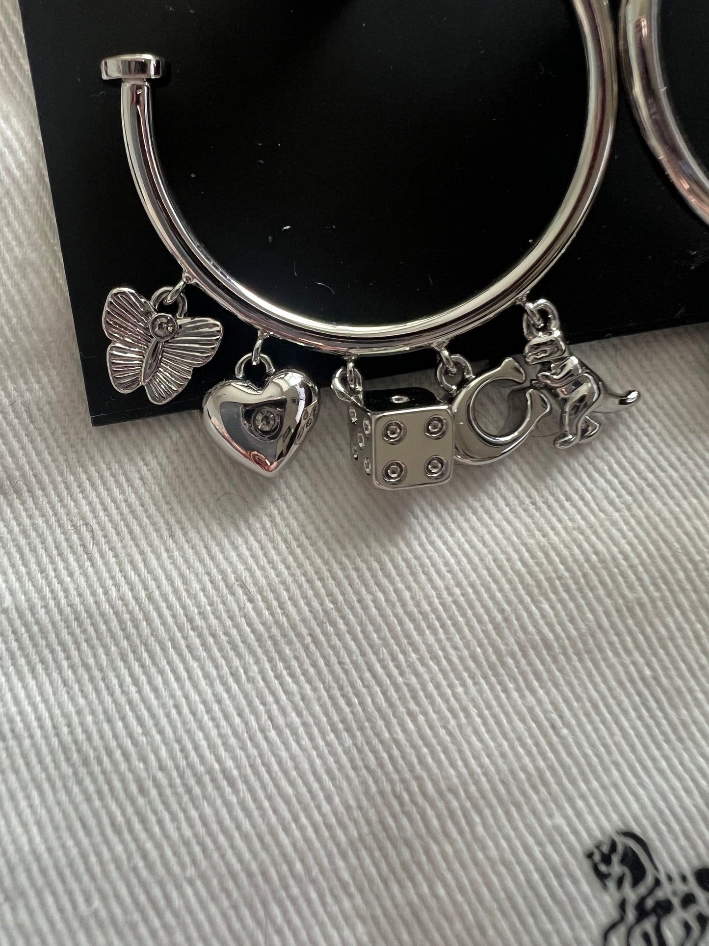 Coach Silver Charm Earrings