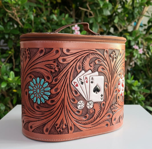 Genuine Leather Western Jewelry Vanity