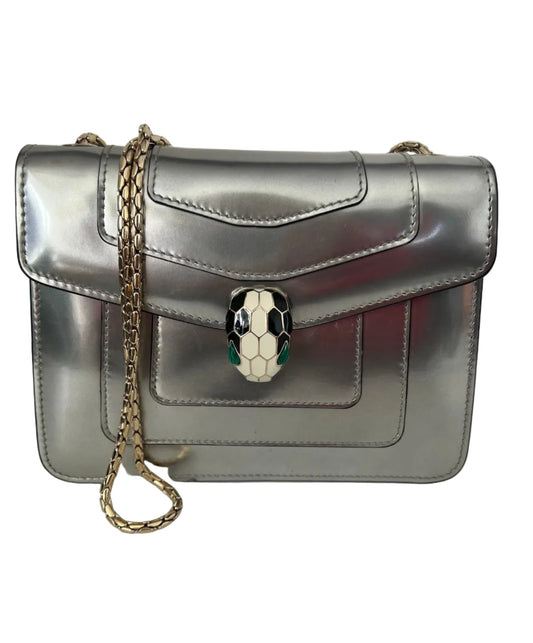 Bvlgari Serpenti Forever Silver Shoulder Bag