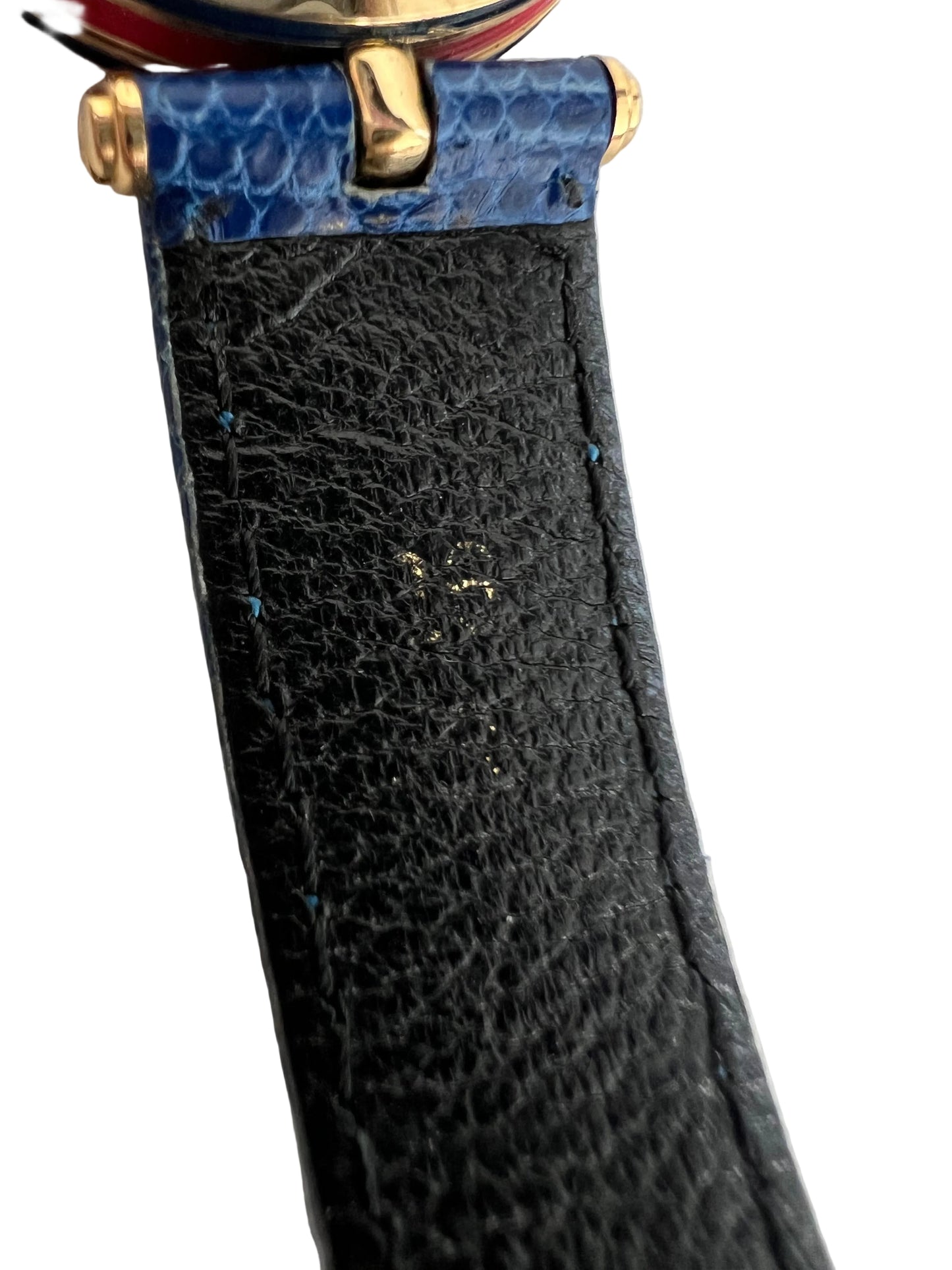 Gucci Rare Vintage Sherry Line Blue Leather Watch