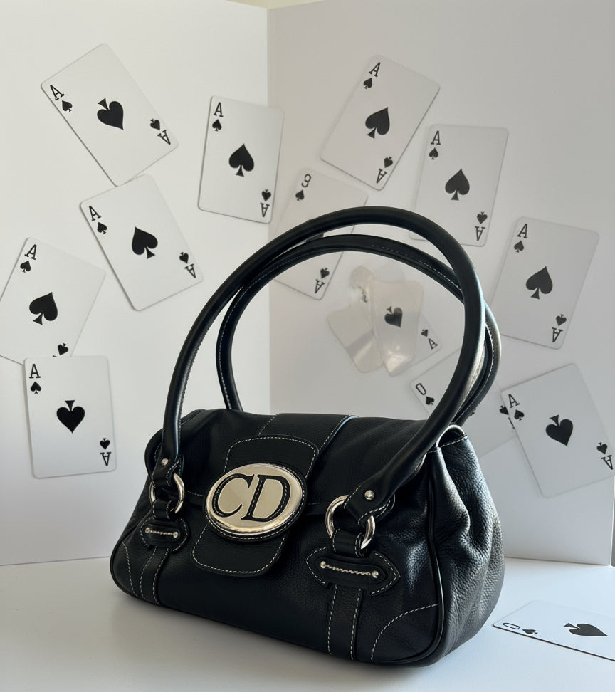 Dior Black Leather Saint Germain Satchel