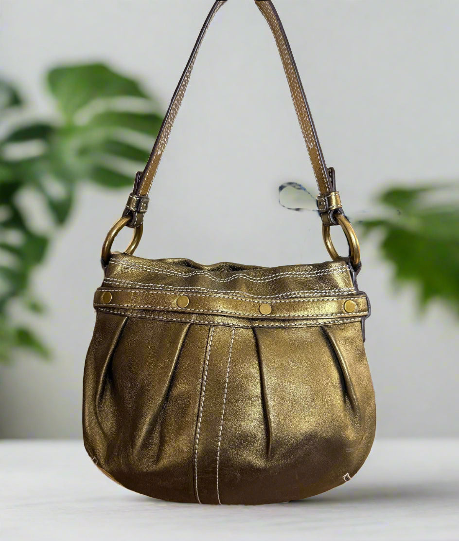 Vintage Coach Gold Patchwork Mini Shoulder Bag