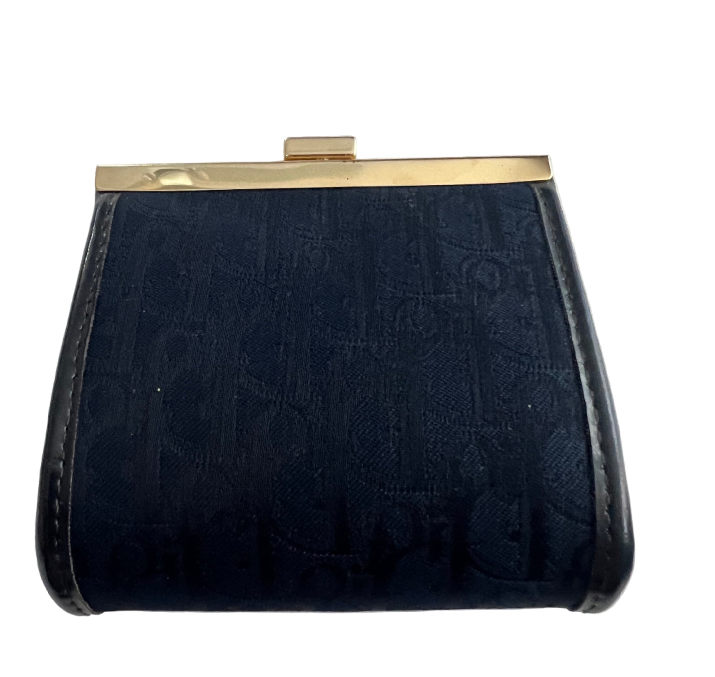 Dior Vintage Navy Canvas Trotter Small Coin Case