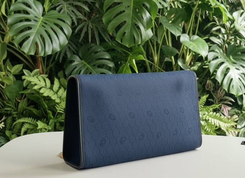 Dior Vintage Navy Trotter Shoulder Bag