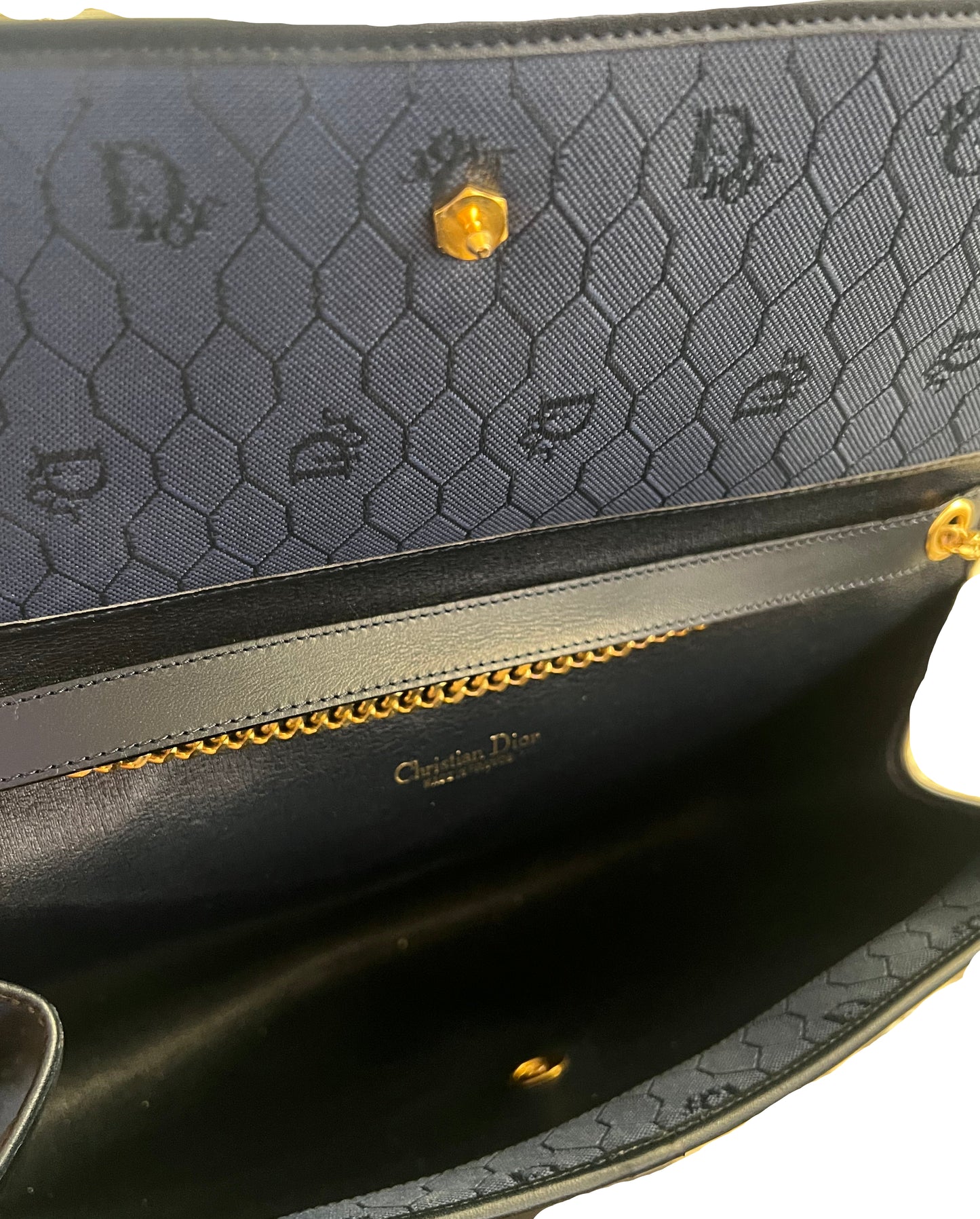 Dior Vintage Navy Trotter Shoulder Bag