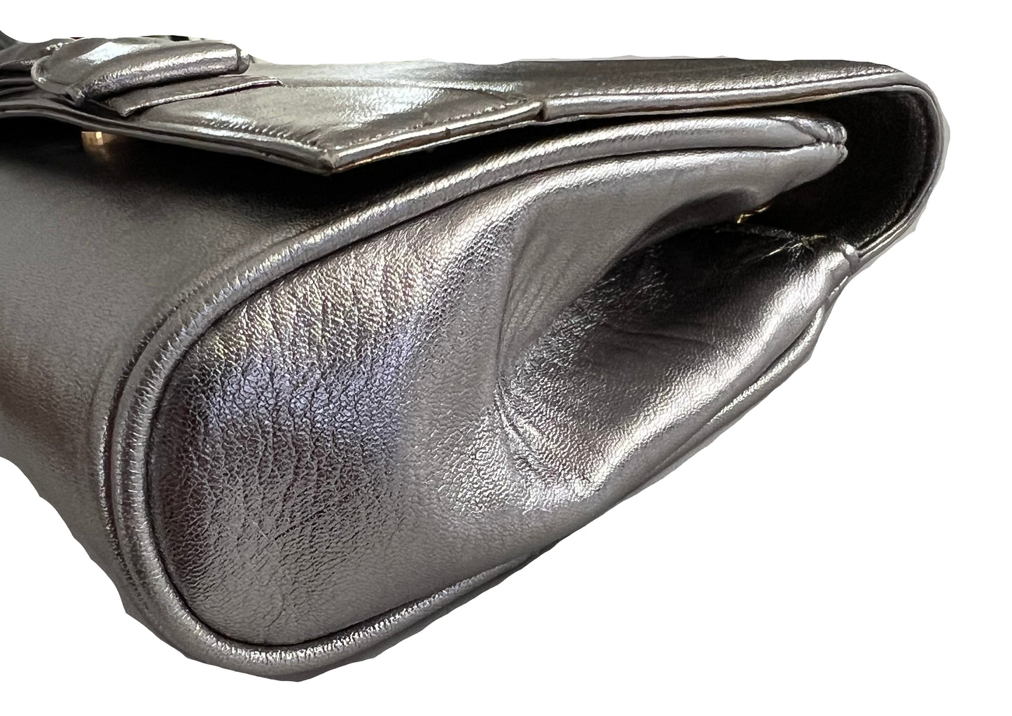 Celine Silver Vintage Leather Clutch