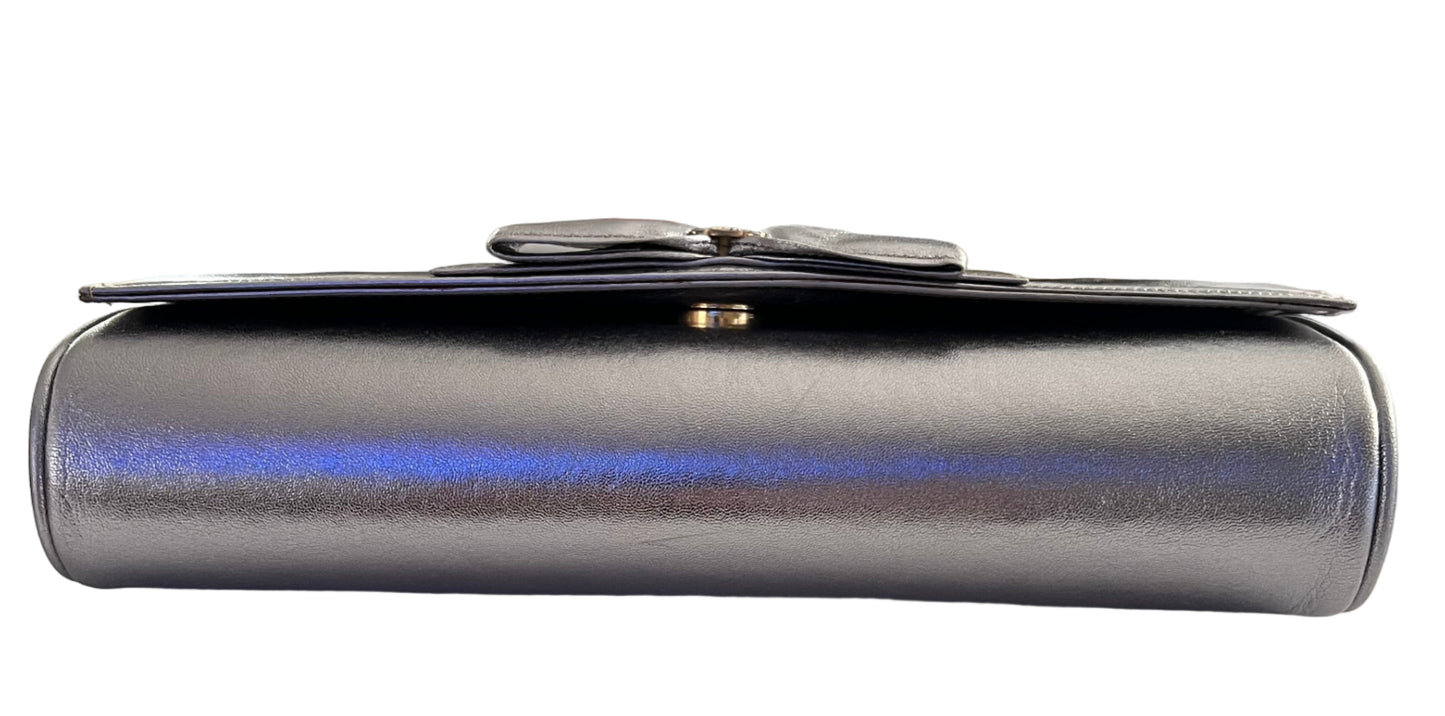 Celine Silver Vintage Leather Clutch