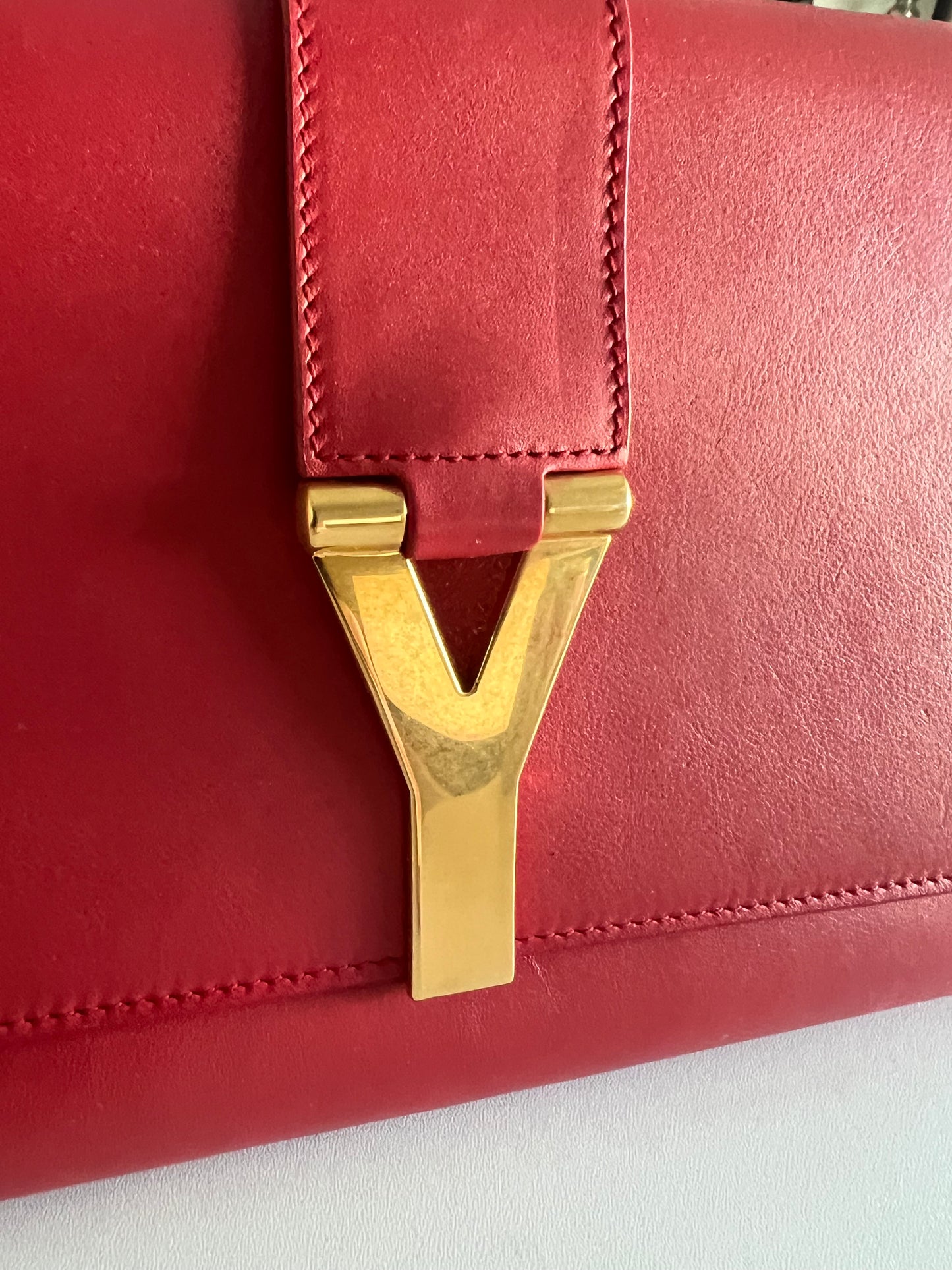 YSL Red Y Line Clutch