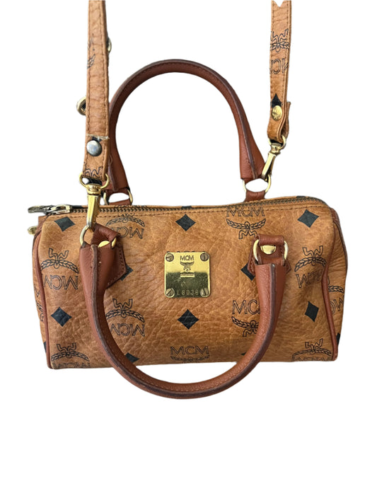 MCM Mini Logo Boston Bag