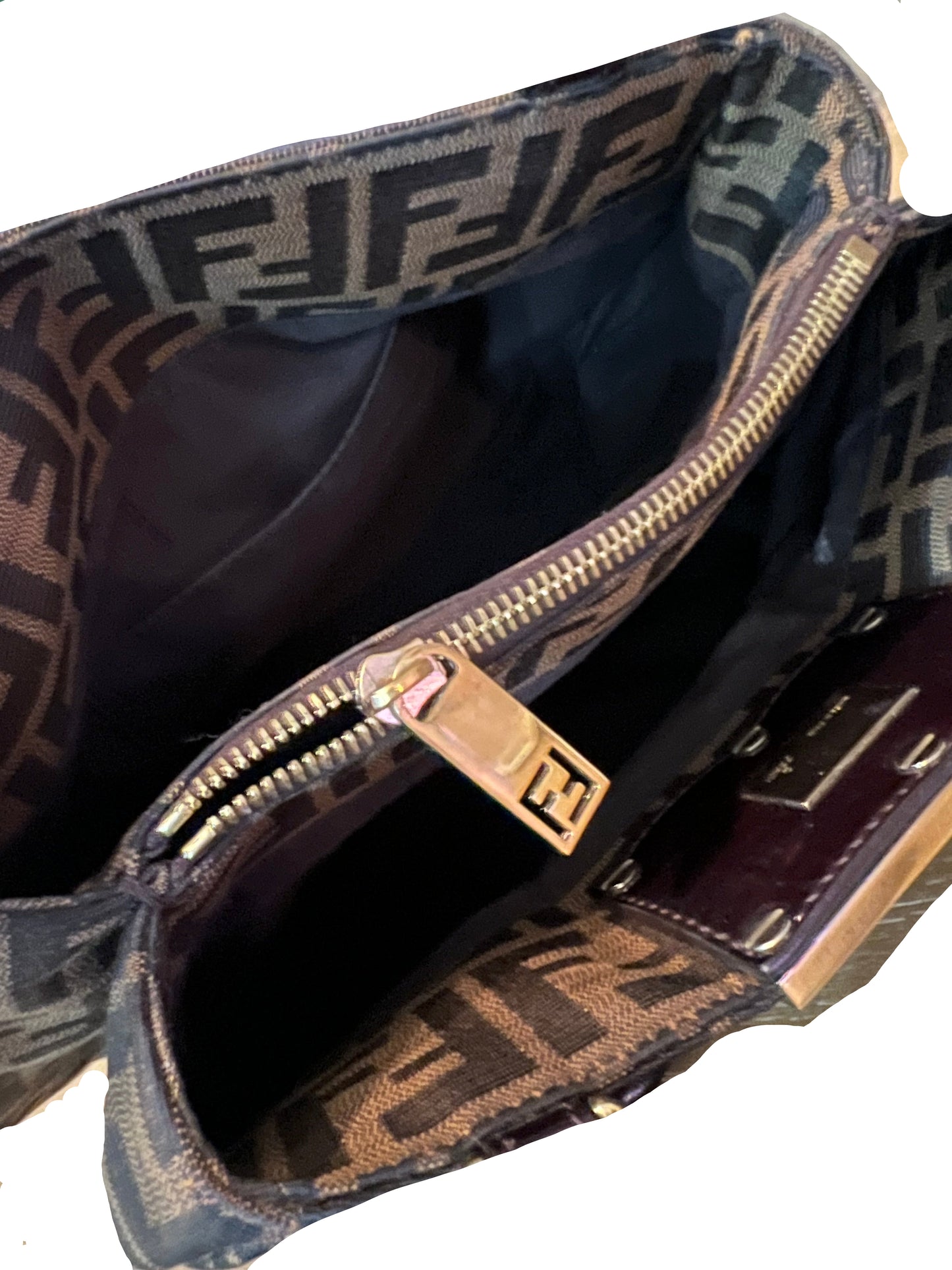 Fendi Zucca Canvas Small Mia Bag