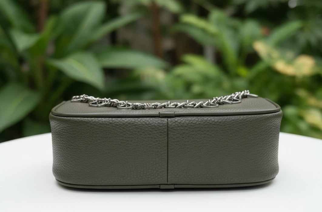 Michael Kors Olive Green Leather Pochette