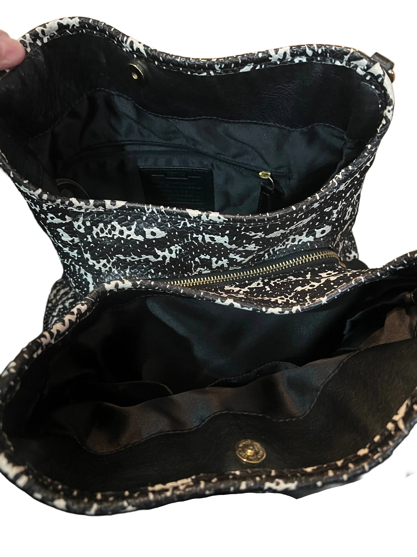 Coach Madison Phoebe Shoulder Bag Python Black & White
