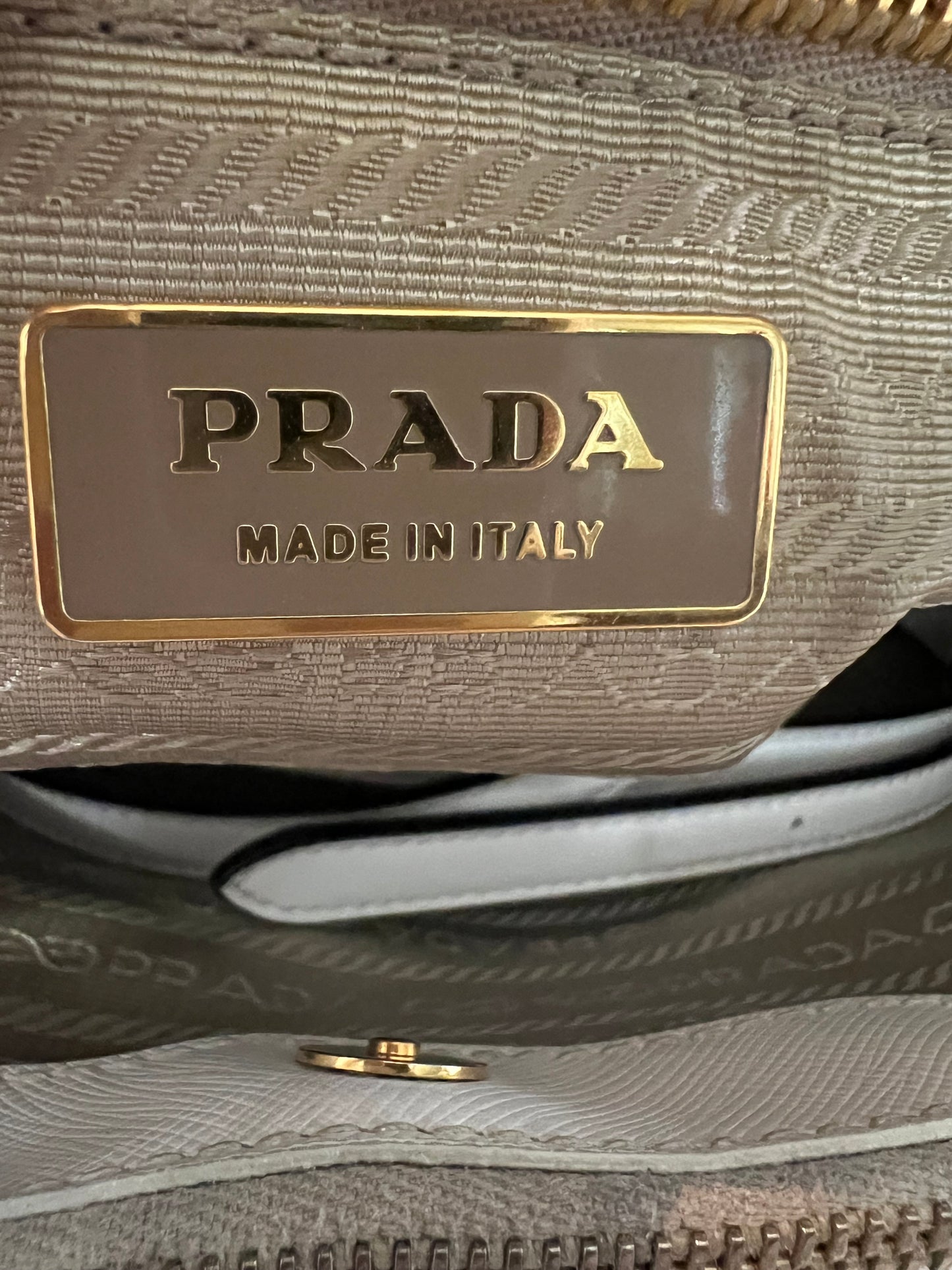 Prada White Black Perforated Saffiano Leather Tote