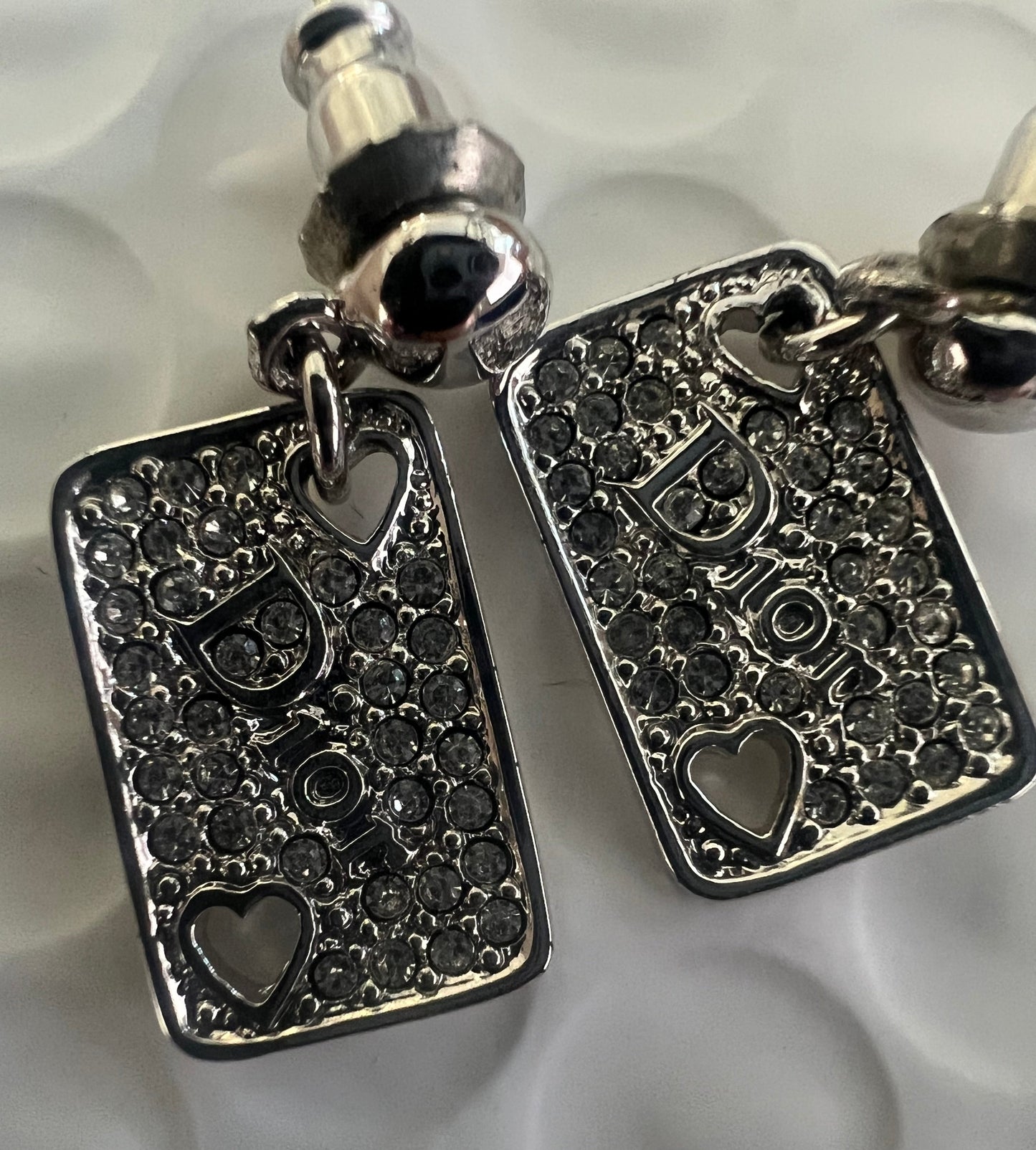 Dior Heart Playing Card Earrings