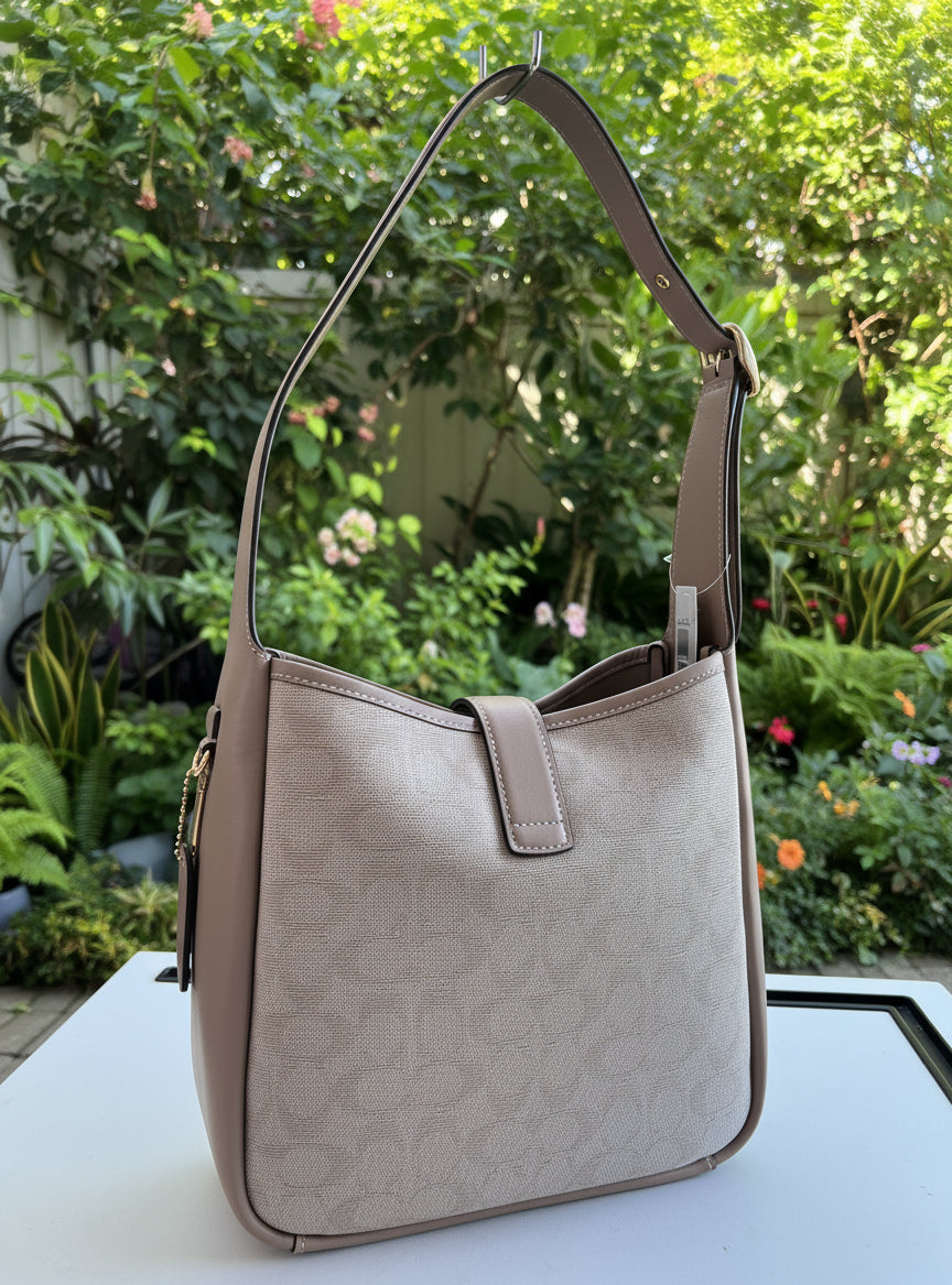 Coach Signature Canvas and Leather Hadley Convertible Bag