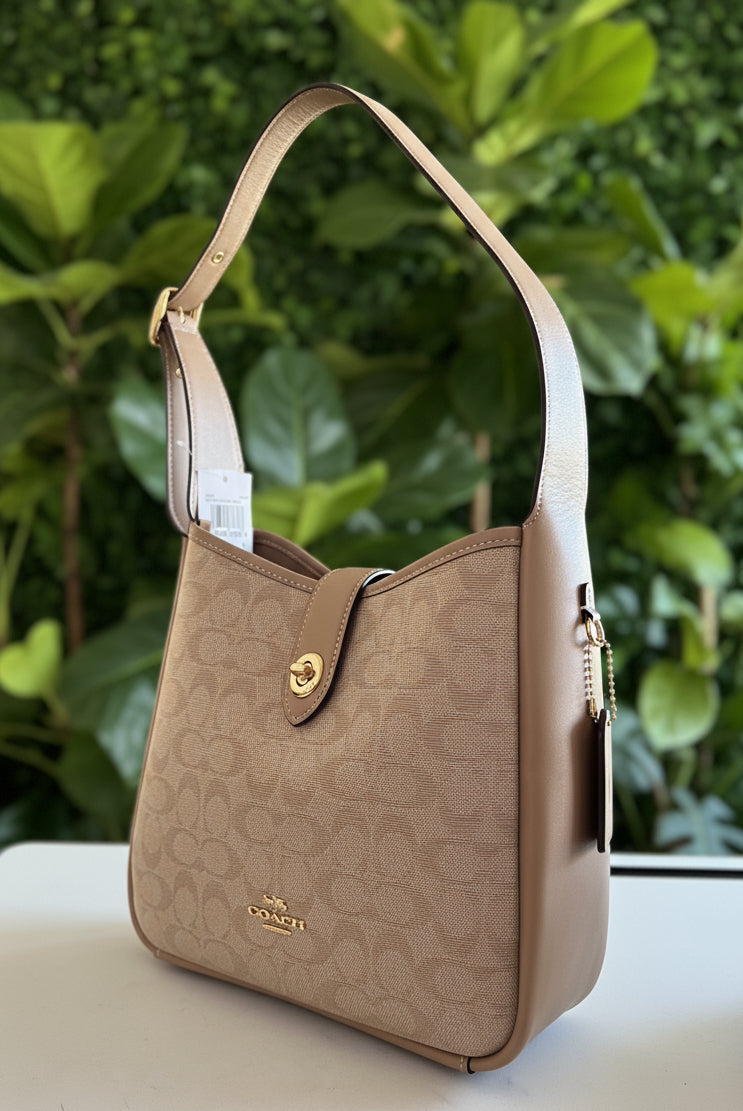 Coach Signature Canvas and Leather Hadley Convertible Bag