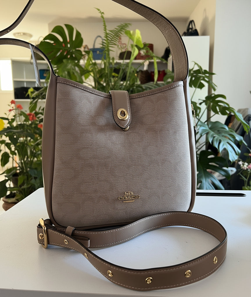 Coach Signature Canvas and Leather Hadley Convertible Bag